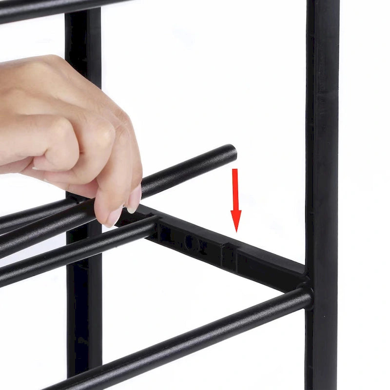 5-Tier Stackable Shoe Rack for 15 Pairs – Black