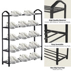 5-Tier Stackable Shoe Rack for 15 Pairs – Black