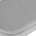 Linen Pleated Storage Ottoman Bench with Rubberwood Legs