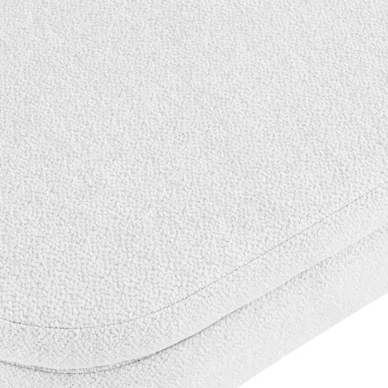 Linen Pleated Storage Ottoman Bench with Rubberwood Legs