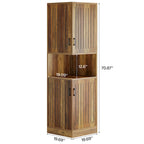 70.87" Tall Corner Cabinet with Louvered Doors and 5 Shelves, 19.69" W x 19.69" D