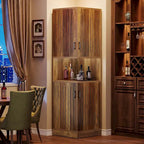 70.87" Tall Corner Cabinet with Louvered Doors and 5 Shelves, 19.69" W x 19.69" D