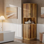70.87" Tall Corner Cabinet with Louvered Doors and 5 Shelves, 19.69" W x 19.69" D
