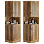 70.87" Tall Corner Cabinet with Louvered Doors and 5 Shelves, 19.69" W x 19.69" D