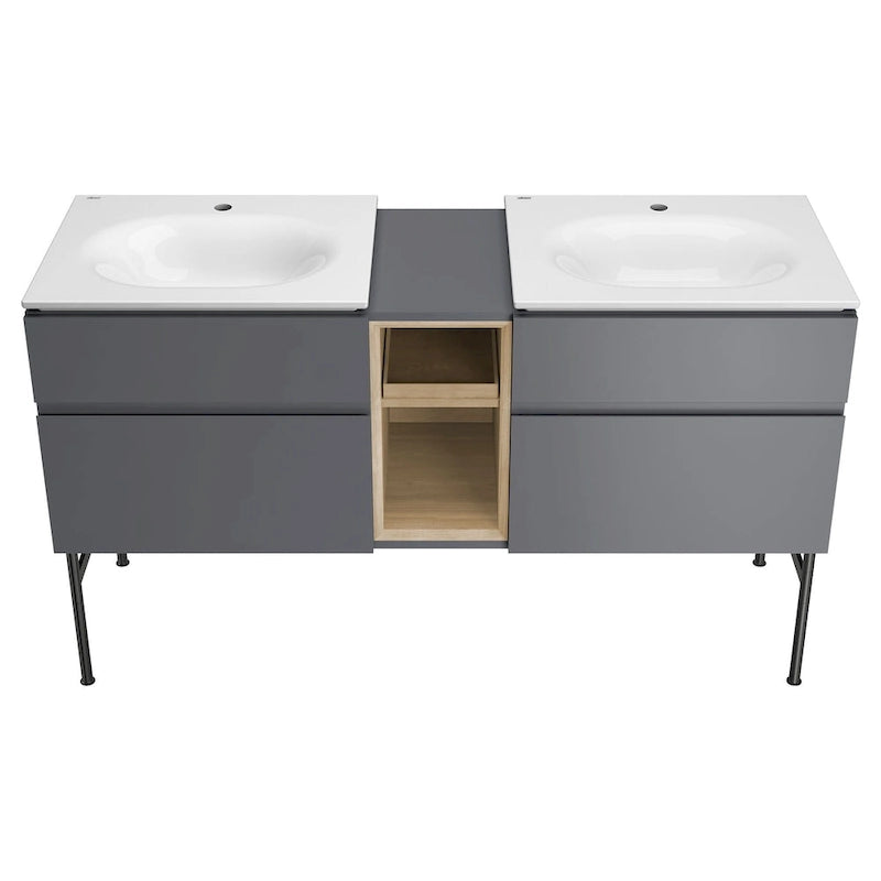 Wall-Mounted Vanity Middle Cabinet with Removable Tray