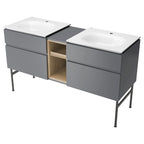 Wall-Mounted Vanity Middle Cabinet with Removable Tray