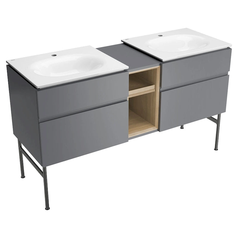 Wall-Mounted Vanity Middle Cabinet with Removable Tray
