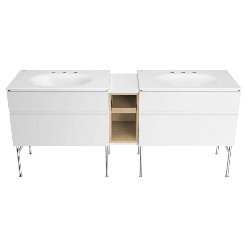 Wall-Mounted Vanity Middle Cabinet with Removable Tray