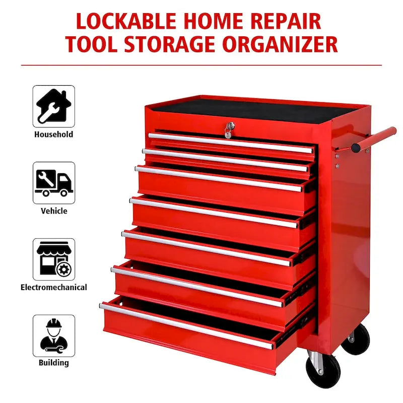 7-Drawer Rolling Tool Chest with Wheels