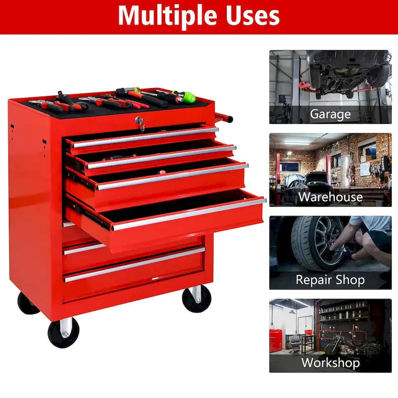 7-Drawer Rolling Tool Chest with Wheels