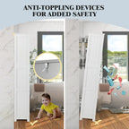 Tall Bathroom Storage Cabinet with Glass Doors