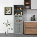 Tall Bathroom Storage Cabinet with Glass Doors