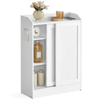 Bathroom Storage Cabinet with Sliding Doors and Adjustable Shelves - 23.6L x 7.9W x 31.5H