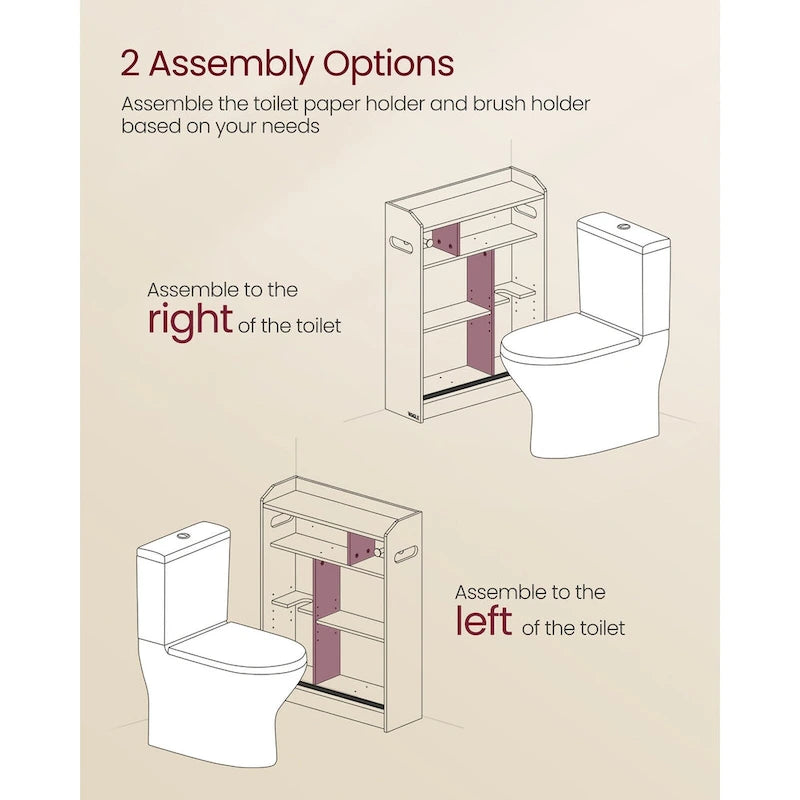Bathroom Storage Cabinet with Sliding Doors and Adjustable Shelves - 23.6L x 7.9W x 31.5H