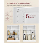 Bathroom Storage Cabinet with Sliding Doors and Adjustable Shelves - 23.6L x 7.9W x 31.5H