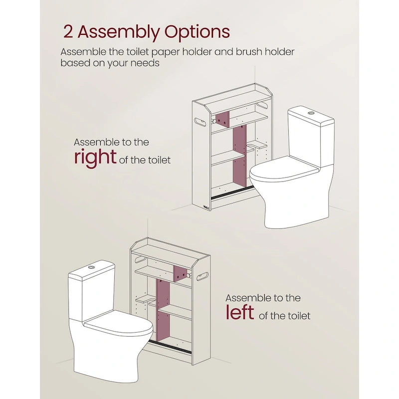 Bathroom Storage Cabinet with Sliding Doors and Adjustable Shelves - 23.6L x 7.9W x 31.5H