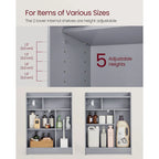 Bathroom Storage Cabinet with Sliding Doors and Adjustable Shelves - 23.6L x 7.9W x 31.5H