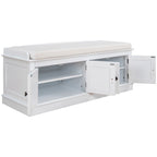 Storage Bench with 4 Doors and Adjustable Shelves