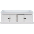 Storage Bench with 4 Doors and Adjustable Shelves