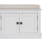 Storage Bench with 4 Doors and Adjustable Shelves