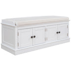 Storage Bench with 4 Doors and Adjustable Shelves