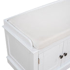 Storage Bench with 4 Doors and Adjustable Shelves