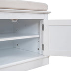 Storage Bench with 4 Doors and Adjustable Shelves