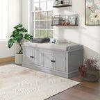 Storage Bench with 4 Doors and Adjustable Shelves