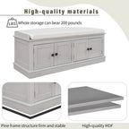 Storage Bench with 4 Doors and Adjustable Shelves