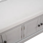 Storage Bench with 4 Doors and Adjustable Shelves
