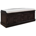 Storage Bench with 4 Doors and Adjustable Shelves