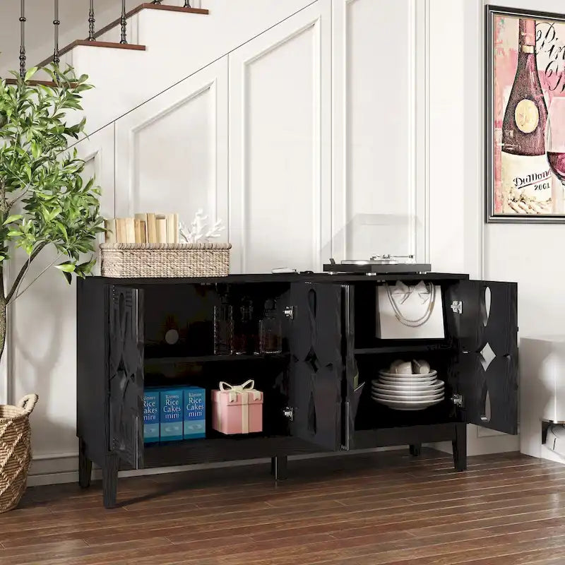 Mid-Century Modern Storage Cabinet with Adjustable Shelves