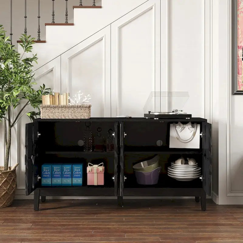 Mid-Century Modern Storage Cabinet with Adjustable Shelves