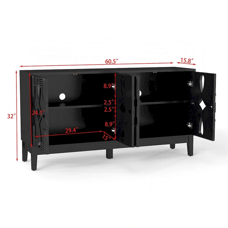 Mid-Century Modern Storage Cabinet with Adjustable Shelves