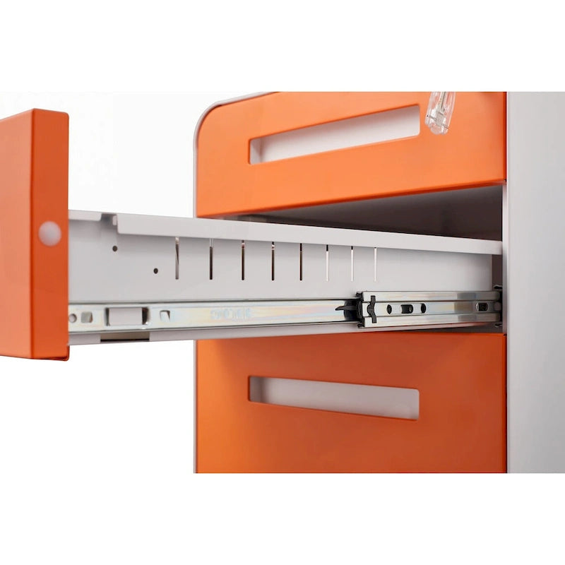 3-Drawer Mobile Filing Cabinet with Lock and Casters