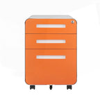 3-Drawer Mobile Filing Cabinet with Lock and Casters
