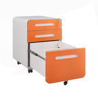 3-Drawer Mobile Filing Cabinet with Lock and Casters