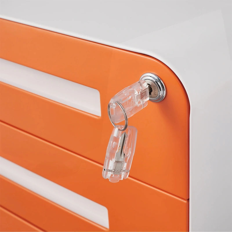 3-Drawer Mobile Filing Cabinet with Lock and Casters