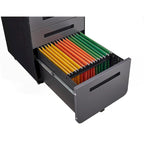 3-Drawer Mobile Filing Cabinet with Lock and Casters