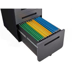 3-Drawer Mobile Filing Cabinet with Lock and Casters