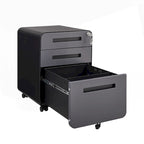 3-Drawer Mobile Filing Cabinet with Lock and Casters