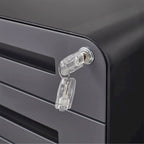 3-Drawer Mobile Filing Cabinet with Lock and Casters