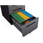 3-Drawer Mobile Filing Cabinet with Lock and Casters