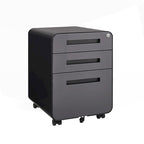3-Drawer Mobile Filing Cabinet with Lock and Casters
