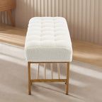 Upholstered Storage Bench with Shoe Shelf