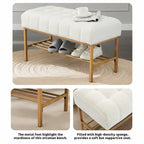 Upholstered Storage Bench with Shoe Shelf