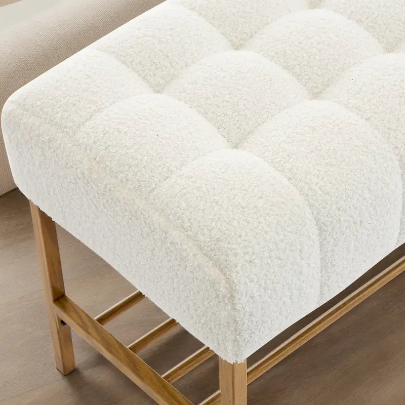Upholstered Storage Bench with Shoe Shelf