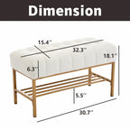 Upholstered Storage Bench with Shoe Shelf