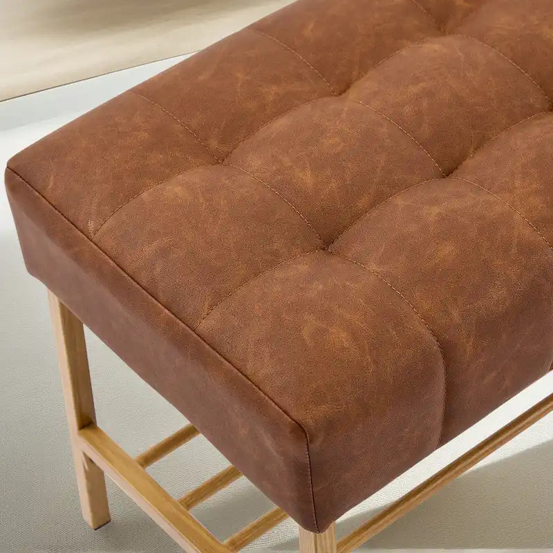 Upholstered Storage Bench with Shoe Shelf