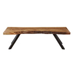 Solid Wood Dining Bench in Natural Acacia